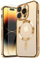 MH TECH Electroplated Case for iPhone 13 Pro Max Camera Lens Full Protection, Compatible with MagSafe Wireless Charging, Shockproof Soft TPU Phone Cover (Gold)