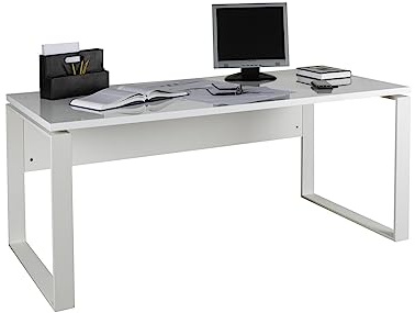 Composad | Scrivania della Linea DISEGNO con gambe in metallo, Scrivania PC Moderna, (LxAxP) 170x74,50x80 cm, Colore Bianco Laccato, per Ufficio, Studio, Made in Italy