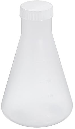 PATIKIL 250ml Plastic Erlenmeyer Flask with Screw Caps, 1 Pack Narrow Mouth Conical Flask for Laboratory, Clear
