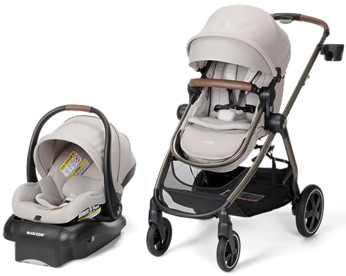 Maxi-Cosi Zelia™ Luxe 5-in-1 Modular – Baby-Reisesystem, Autositz und Kinderwagen, Babyschale und Kinderwagen, Kombination aus Babyschale und Kinderwagen in New Hope Tan
