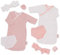 LullaBaby – Puppenkleidung für 36 cm Baby Puppen – 2er Set Baby Schlafsäcke – Schnuller, Windeln, Schleifen – Baby Puppenzubehör – Spielzeug für Kinder ab 2 Jahren – Rosa & weiß