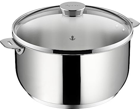 Lagostina salvaspazio+ casseruola in acciaio inox non rivestito 24 cm lagotherm� + coperchio in vetro 12138031224