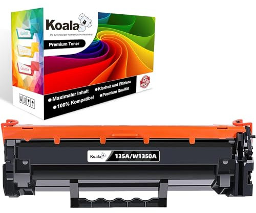 Koala [Ohne+Chip 135X W1350X (135A W1350A) Kompatible Tonerkartusche Ersatz für HP 135A W1350A Toner Schwarz für HP Laserjet MFP M234dw M234dwn M234sdw M234sdn M209dwn M209dw M234 M209 - 1er Schwarz