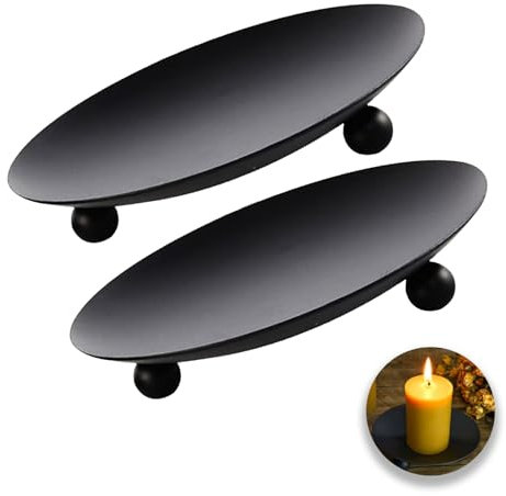 PMELCXD Platos para Velas Retro,4 PCS candelabros para Velas candeleros de Hierro Decorativos! Juego de CREA una atmósfera única Redondos portavelas para Mesa, Boda, oración y Fiesta.