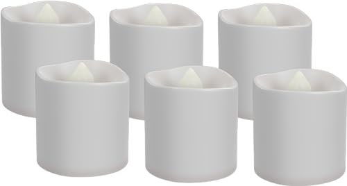 goobay 64603 6er Set LED Teelichter/Akku Kerzen mit Timer/Aufladbare USB Teelichter/Kunststoffteelichter mit Akku / 6 kleine LED Kerzen wiederaufladbar, Weiß