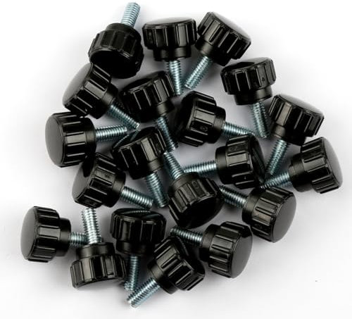 Vanyibro 20pcs M4 x 10mm Knurled Thumb Nuts,Carbon Steel Threaded Thumb Screws