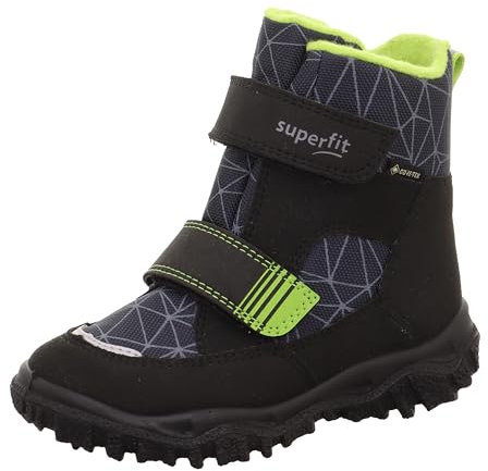 Superfit Jungen HUSKY warm gefütterte Gore-Tex Schneestiefel, SCHWARZ/HELLGRÜN 0020, 27 EU