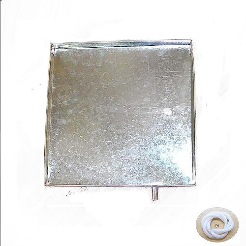 Bac De Vidange Carré 40 X 40 Cm, Bac D'égouttement pour Climatiseur, Bac Vidange pour Climatiseur Portable, avec Tuyau d'eau 2 M, Bac Vidange Épais en Acier Inoxydable Durable Retrait Facile l'eau