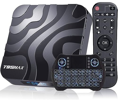 Android TV Box 12.0, Android Box 12.0 with 4GB RAM 64GB ROM Allwinner H618 Quad-Core, Android 12 TV Box 6K Supports 5G+2.4G Dual WiFi 3D HDR10 H.265 BT 4.0 Android tv box with Mini Wireless Keyboard