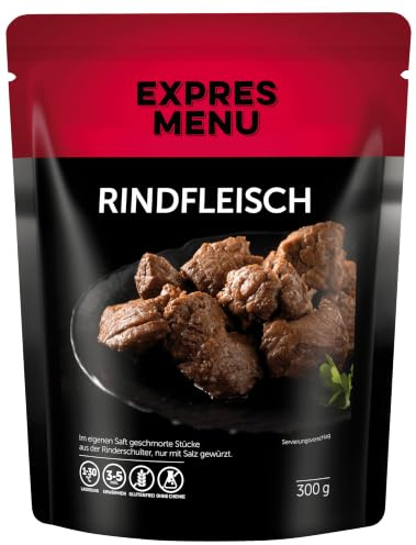 EXPRES MENU | Zartes Rindfleisch, geschmort im natürlichen Saft für einen köstlich reichen Geschmack, perfekt zubereitet als Fertiggericht | 3 Portionen