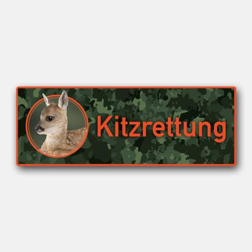 Wilde Hilde Original Kitzrettung Schild - Magnetschilld für KFZ - Autoschild Rehkitzrettung