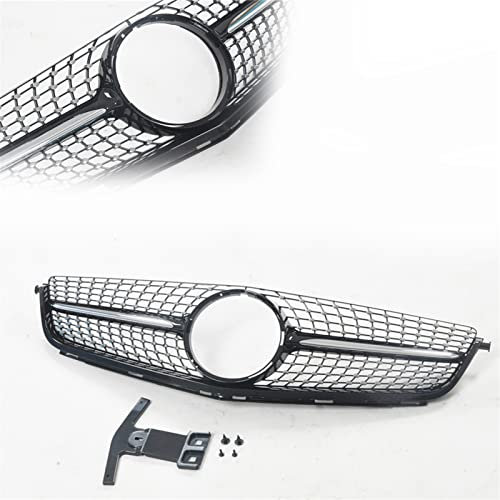 Schwarzer Grill Frontgrill Im Diamant-Stil Auto Obere Stoßstange Haube Mesh Grid Body Kit Für Benz W204 C63 AMG Update 2012-2014