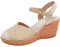 Luckywaqng Espadrilles Aus Baumwolle, Gewaschenes Finish, Seitlicher Verschluss des Armbands Mit Metallschnalle Damen Wedge Heel Keilsandalen Geschlossene Outdoor Dicke Sohle Plattform Wanderschuhe
