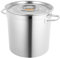 Olla de acero inoxidable de 35 litros, para sopas, ollas con tapa, de acero inoxidable grueso, compatible con inducción, gas, vitrocerámica, etc