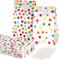 woric 50 Stück Kleine Papiertüten Kindergeburtstag, 18x9x6cm Geschenktüten Klein Mitgebsel Tüten mit 60 Aufkleber Bunt Candy bar Tüten für Hochzeit Mitbringsel Kindergeburtstag (2 Stile)