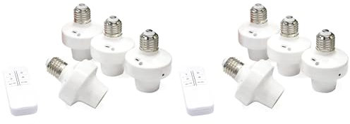 ISTOVO 8X Télécommande Douille de Lumière E27 Adaptateur de Douille D'Ampoule ZigBee Smart Light Holder WiFi Intelligent Voice Light Socket