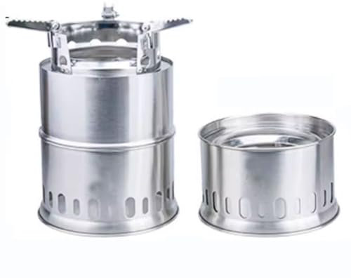 Estufa Camping Gas Portatil Versión De Doble Propósito Horno De Leña Exterior Acero Inoxidable Diseño Antideslizante Cocina Camping Varios Tamaños(17x24cm)