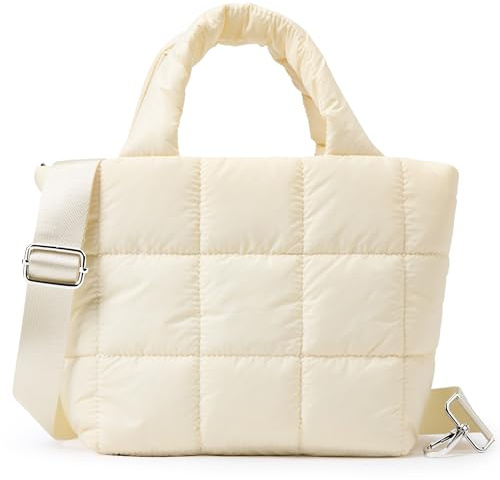 Kalidi Gesteppte Tragetasche, kleine Puffer-Crossbody-Tasche für Damen, leicht, Nylon, Schulter-Handtasche mit verstellbarem Riemen