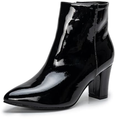 Stivaletti corti da donna, con tacco grosso, alla moda, eleganti, per feste