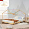 DELUKE® Kinderbett 160x200 cm Bambus Haus-Optik - mit Lattenrost | Einzelbett Hausbett Kinderzimmer Bodenbett Montessori Bett Bambusbett Jungen/Mädchen | Braun