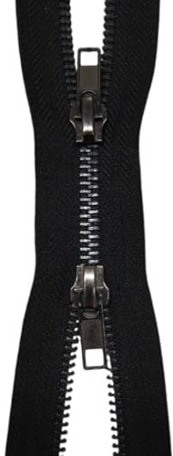 AMANTE NSF Cerniera Lampo Doppio Cursore Catena in Metallo (Canna da Fucile), Tessuto Nero (Nero, 85 cm)