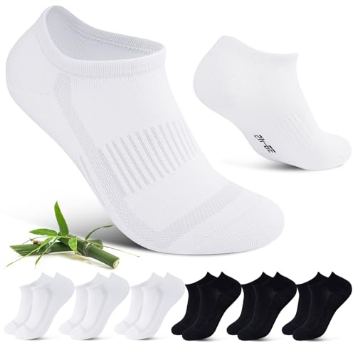 Cirorld sneakers strumpor män kvinnor bambu strumpor andningsbara sneakerstrumpor löparstrumpor bomullsstrumpor korta strumpor halvstrumpor 6 par