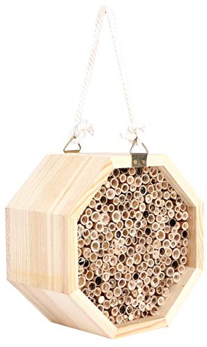 Hotel de Madera para Jardín - Casa de Insectos para CTS, Abejas y Polinizadores Beneficiosos - Caja Nido Deco para Jardines, Refugio CT Ecológico