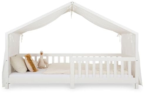 Lian - Dosel para cama (100% algodón, doble capa, cortina de cama para cama de casa, decoración de cama de casa), color blanco
