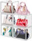 LINYAPRY 5 confezioni di organizer per borse in plastica trasparente per armadio, scatola espositiva in acrilico per borsa, scatole impilabili con porta magnetica