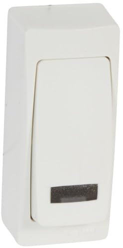 Legrand 086088E Bouton poussoir avec indicateur étroit, Blanc