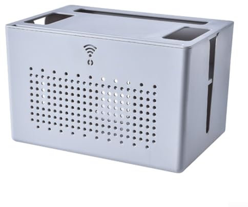 Schreibtisch-Organizer für Router, Set-Top-Boxen und Netzwerkkabel, effizient, platzsparend (grau)