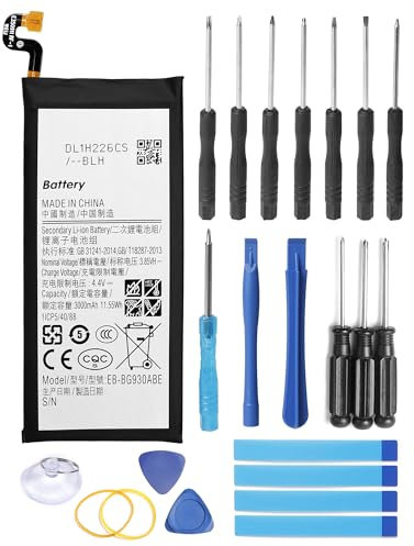SHAWOROCE EB-BG930ABE Batterie compatible avec Samsung Galaxy S7 SM-G930F G930A G930P G930R G930T G930V G9300 Batterie EB-BG930ABA 3100 mAh 3,85 V avec kit d'outils de réparation