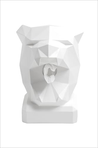 NEUSTEIN Panther Taschentuchbox Taschentuchspender Panther-Kopf weiß Design Figur Taschentuchhalter für Küche, Bad, Esszimmer und Schlafzimmer 21 x 23 x 30cm stabil schwer