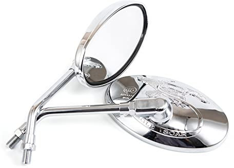 Motorrad Rückspiegel Spiegel Universal Motorrad Oval Chrom Rückspiegel 10mm Motorrad Seite Spiegel Für Xt600 Für Virago125 535 1100 Für Vmax1200 Lenkerendenspiegel