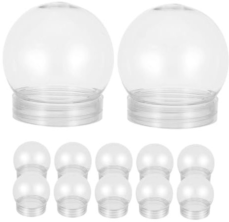 ABOOFAN 20 StüCk Weihnachts-Schneekugeln Aus Kunststoff Zum Basteln, 150 Ml BefüLlbare Schneekugeln Mit Schraubverschluss, Basteln Sie Ihre Eigene Schneekugel, Weihnachtsparty-Gastgeschenke