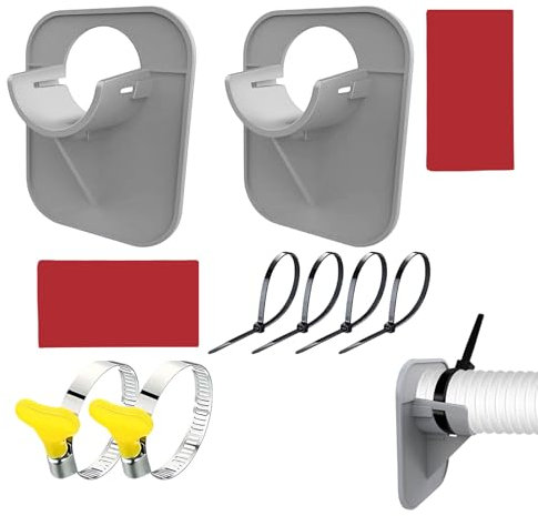 2 Stück Pool Schlauchhalter, Schwimmbad Rohrhalterung mit Edelstahl Schlauchschelle & Knickschutz Anti-Reißen, 30-38mm Pool Schlauchhalterung mit Kabelbinder für Pools Schwimmbecken