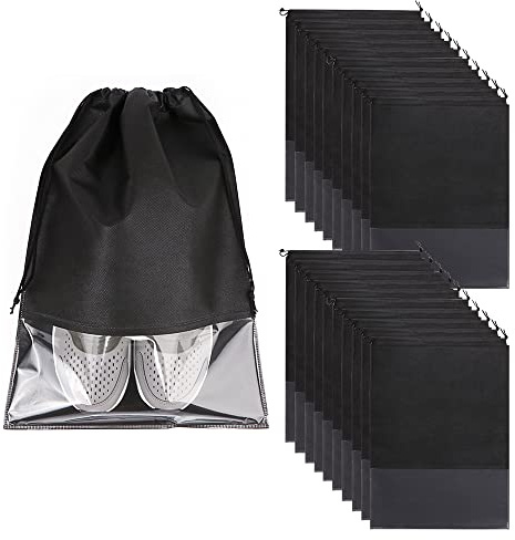 Sac à Chaussures de Voyage 20Pcs Housse Chaussures Imperméable Chaussures Anti-Poussière Sac avec Fenêtre Transparante Sac de Rangement