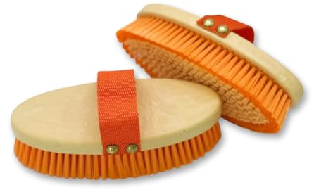 Moorland Rider Horse Grooming Brush for Body | MR Body Brush with Woven Handle for Pony Grooming | Perfect for a Smooth, Shiny Coat | Equestrian Gifts for Horse Lovers