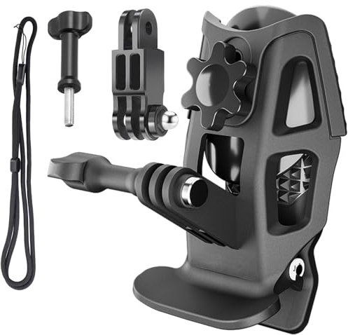 GAEKOL Helm-Kinnhalterung-Clip für DJI Osmo Action 6/5 Pro/4/Insta360 X5/X4 Air/X4/X3/Gopro Hero13/12/11/10/9 Action-Kamera-Zubehör, Universal Motorrad Helmhalterung Bike Helm Mount