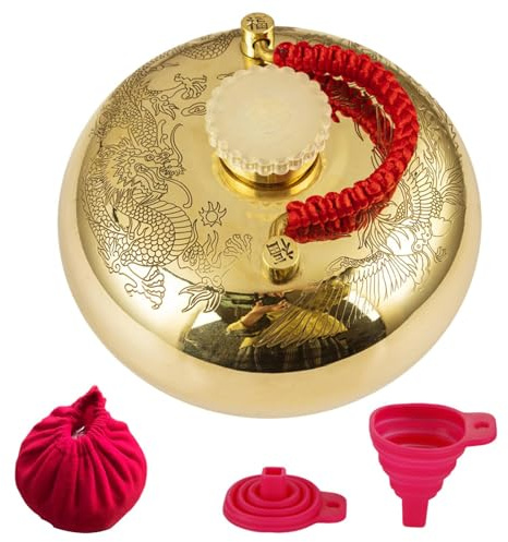 Wärmflasche aus Kupfer, Wärmflasche, Bettwärmer, Warmwassersack mit Deckel | Taillenwärmer für die Hände mit Trichter, Bettwärmer, Hots Waters, Handwärmer, Taillenwärmer