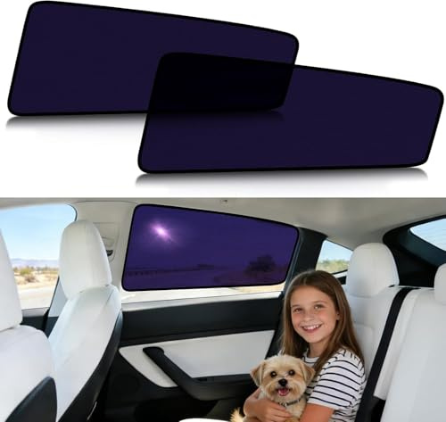 ZATOOTO Parasole per finestre Tesla Model 3 per bambini - Protezione UV e dal calore, adesivo statico, privacy, installazione senza attrezzi (2 pezzi)