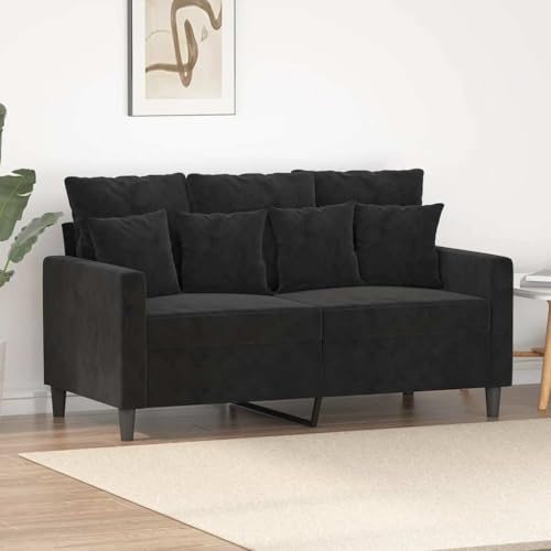 mzdioop 2-Sitzer-Sofa Schwarz 120 cm Samt, Metallgestell, Bequeme Polsterung, ideal für Wohnzimmer, stilvolle Einrichtung, Moderne Eleganz