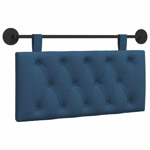 vidaXL Hängendes Kopfteil Blau Stoff, Moderner Schlafzimmerkopf, rechteckiges Polster, Cozier Rückenlehne, minimalistische Deko, platzsparend