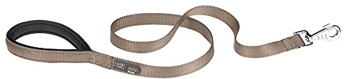 Ferplast Daytona G Guinzaglio per Cani Extraresistente - Morbida Impugnatura Imbottita - Pratico Porta Sacchetti Igienici - Antiabrasione - Design Italiano - 120 x 2,5 cm, Marrone