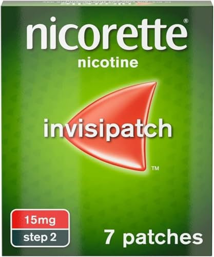 Nicorette InvisiPatch, Nicotine Patches Step 2, 15mg, 7 count, Effective and discreet Stop Smoking and Stop Vaping Aid, Nicotine Patches to Beat Cravings & Withdrawal Symptoms (Quit Smoking or Vaping)