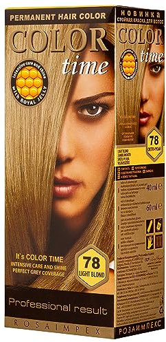 Color Time Tinte Permanente en Gel Color Rubio claro 78| Enriquecido con Jalea Real y Vitamina C | Coloracion Permanente para el Cabello I 100 ML