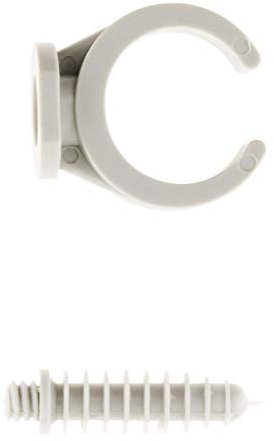 Zenitech - Lot de 50 Clips avec Chevilles Ø20mm - Fixation Sécurisée et Durable pour Câbles - Perçage Standard Ø8mm pour Installation Rapide - Gris - Ø20mm