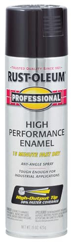 Rust-Oleum 7579838 Professional High Performance Enamel Spray Paint, 15 oz, Gloss Black, (Pack of 1)