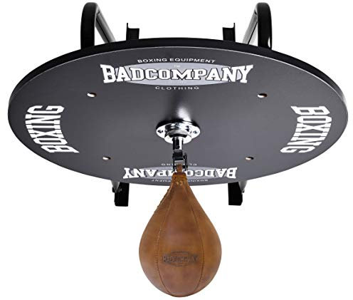 Bad Company Speedball Plattform mit Vintage Leder Boxbirne medium zur Wandmontage I BCA-130