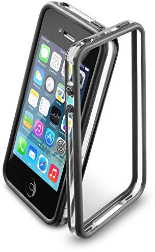 Cellular Line BUMPERIPHONE4BK Schutzrahmen und Schutzfolie für Apple iPhone 4/4S schwarz